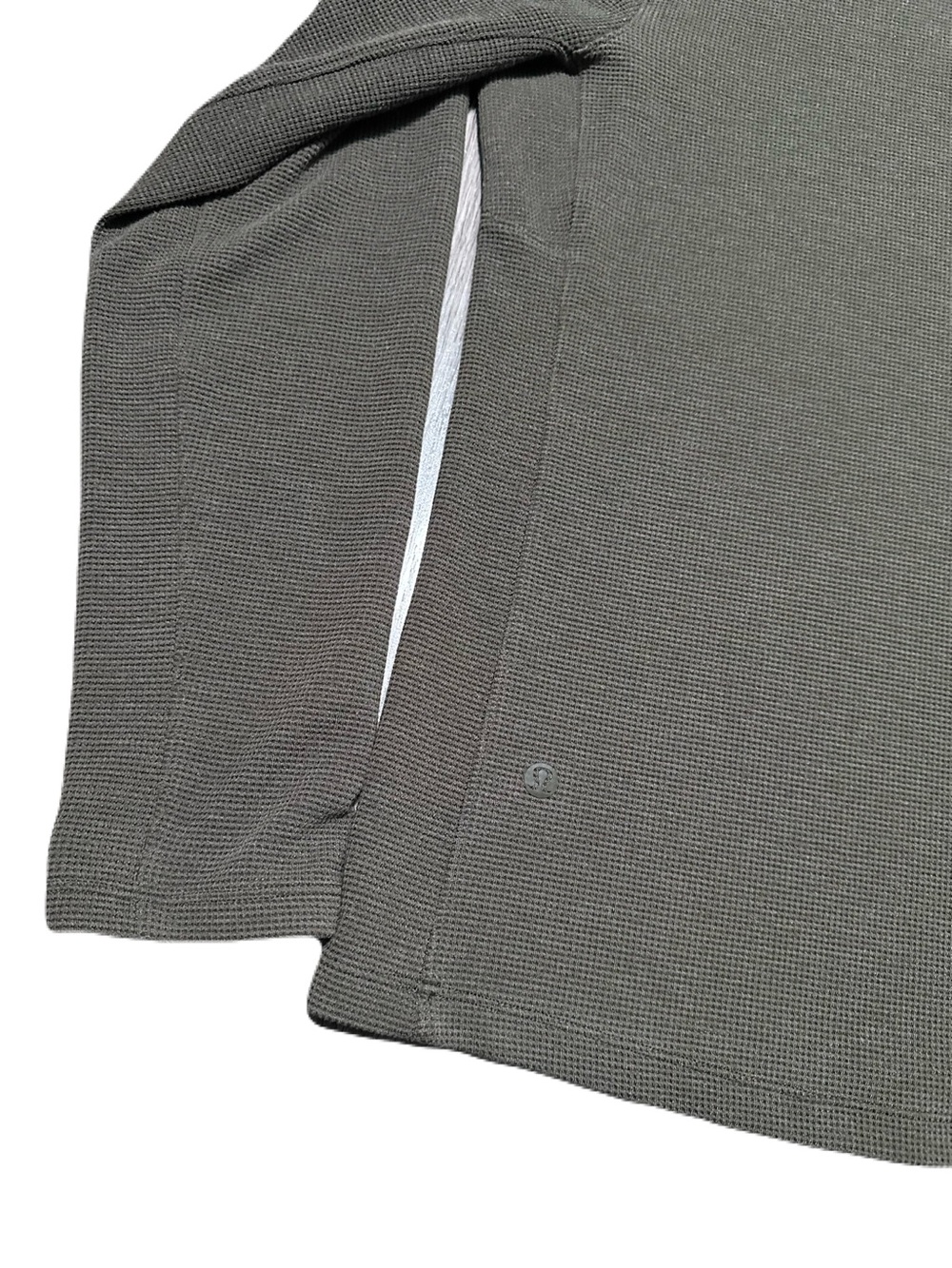Lululemon Shift Stitch Waffle Knit Hoodie Pullover Sweatshirt Mens M Dark Olive - Picture 5 of 7